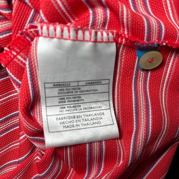 Nike Golf Fit Dry Golf Short Polo Orange Striped Shirt - Picture 4 of 7